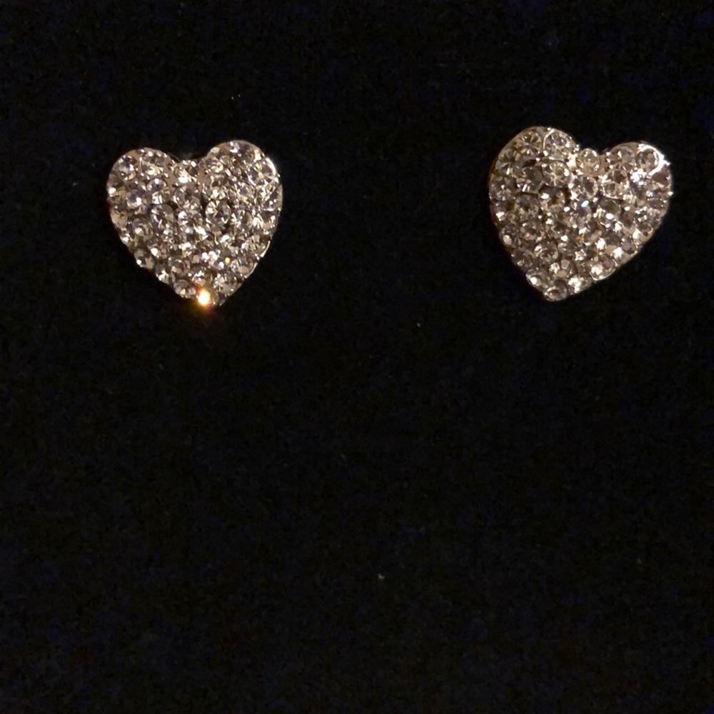 Faux Heart Diamond Earrings